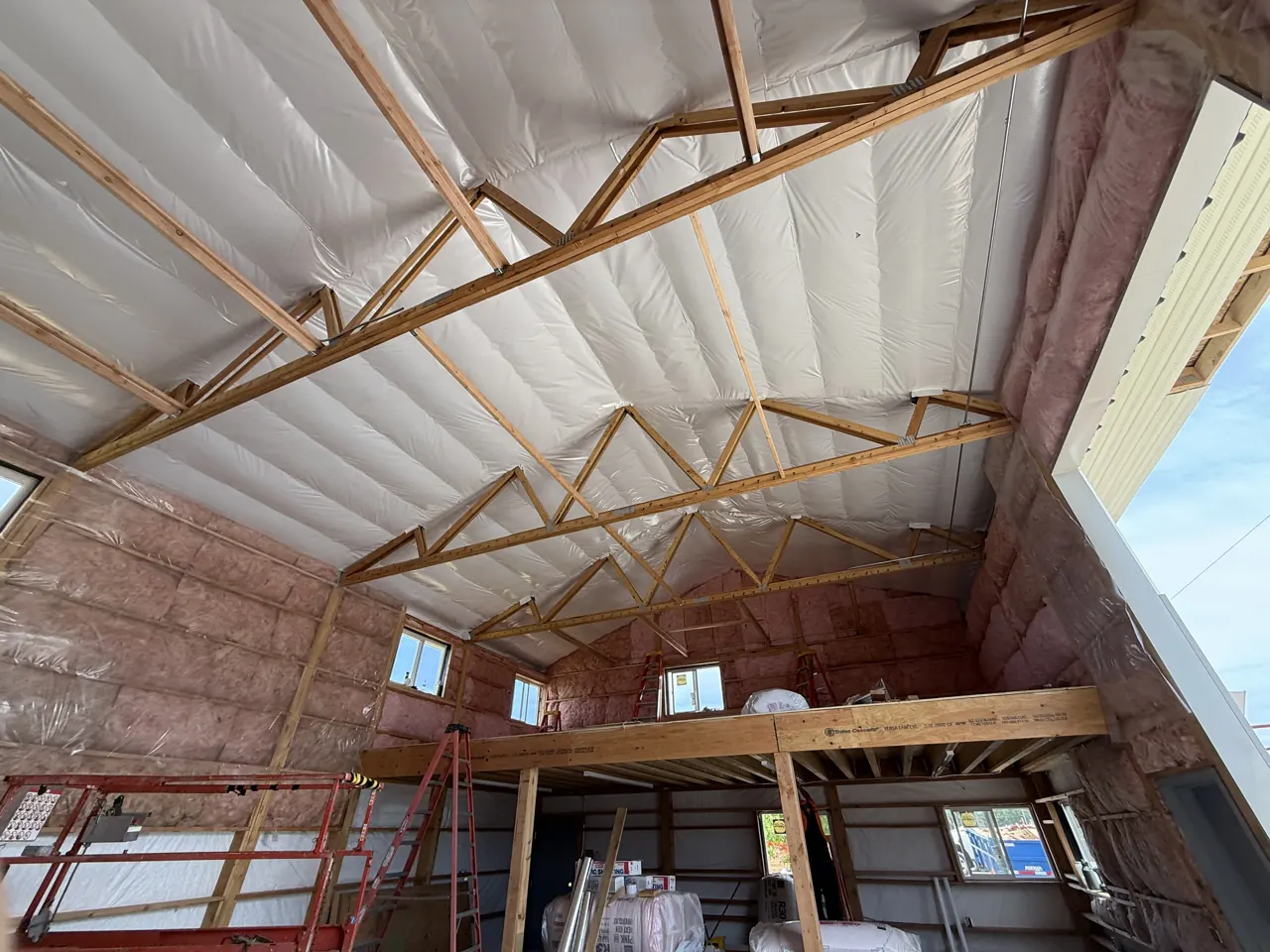 Roof insulation and exposed framing at Walla Walla Veterans Home