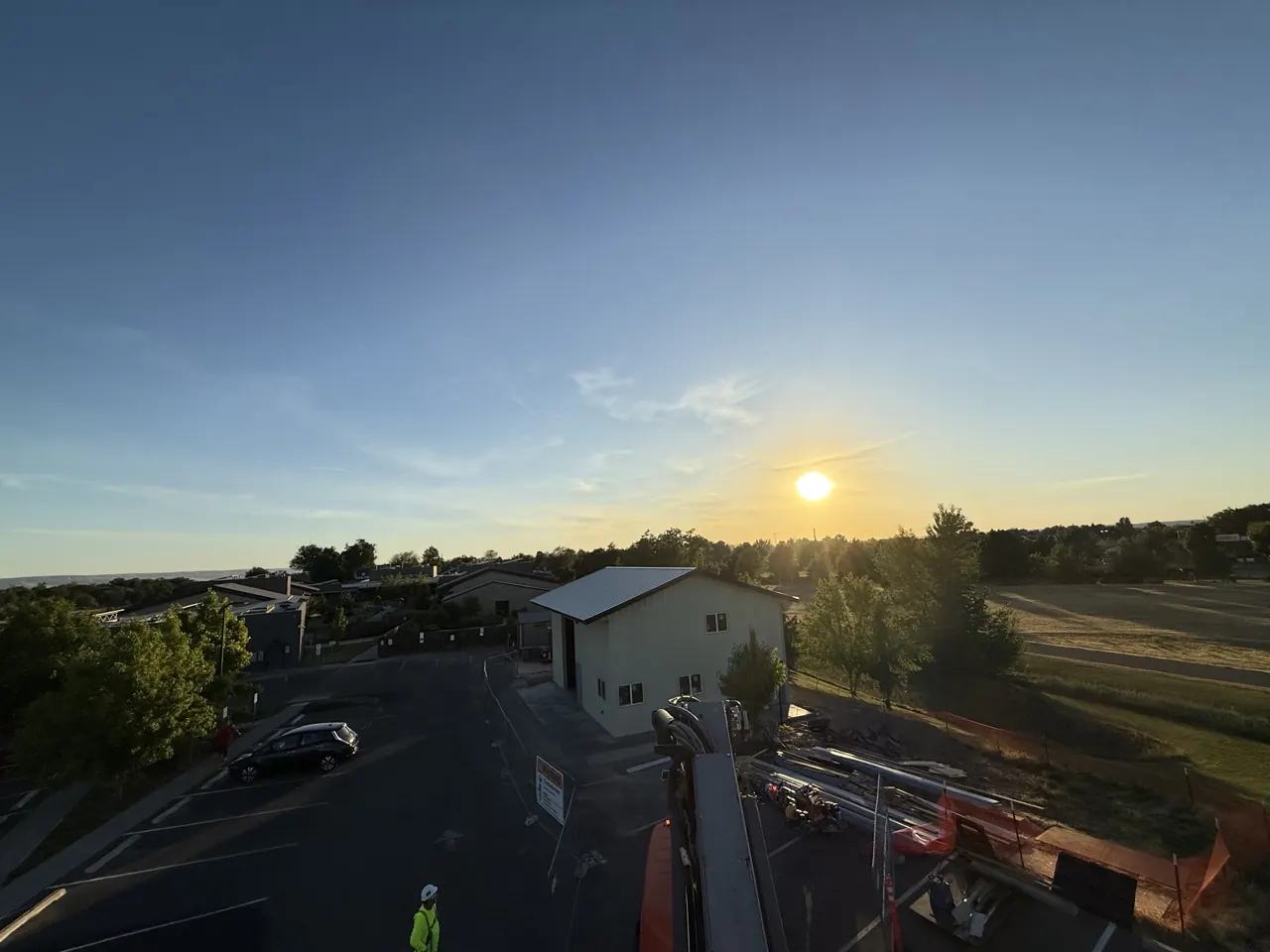 Maintenance building site at sunset at Walla Walla Veterans Home